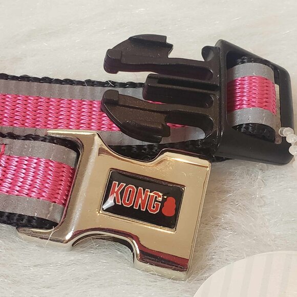 NEW! Small KONG *On the Go* Pink Black Adjustable Braided Reflective Dog Harness - Picture 5 of 10